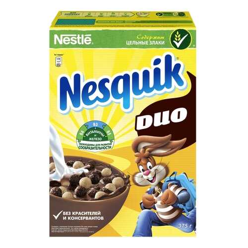 Готовый завтрак шоколадный Nesquik duo 375 г в МЕТРОНОМ