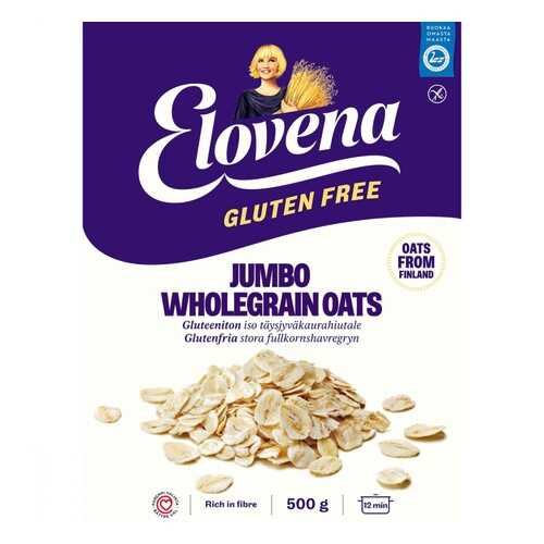 Хлопья Elovena Nordic Овсяные без глютена, из цельного зерна, крупные, 500 гр в МЕТРОНОМ