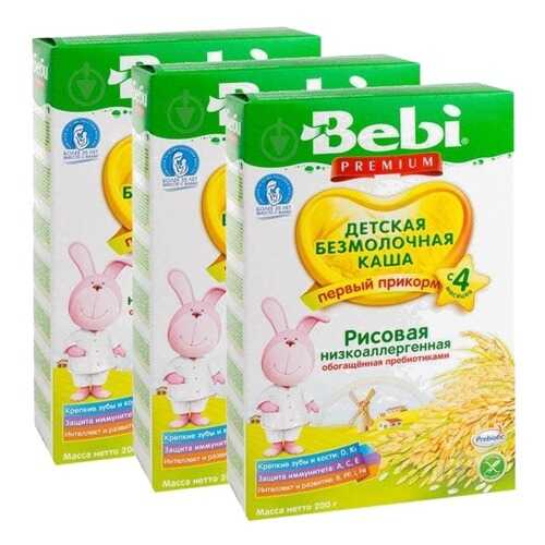 Каша Беби Premium рисовая низкоаллергеная с пребиотиками с 4 мес 200 г 3 штуки в МЕТРОНОМ