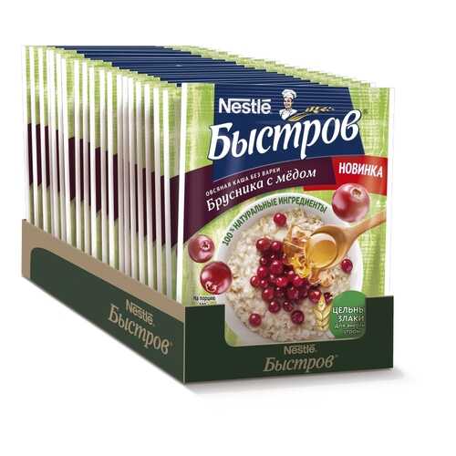 Каша овсяная Быстров Prebio брусника мед 17*40 г в МЕТРОНОМ