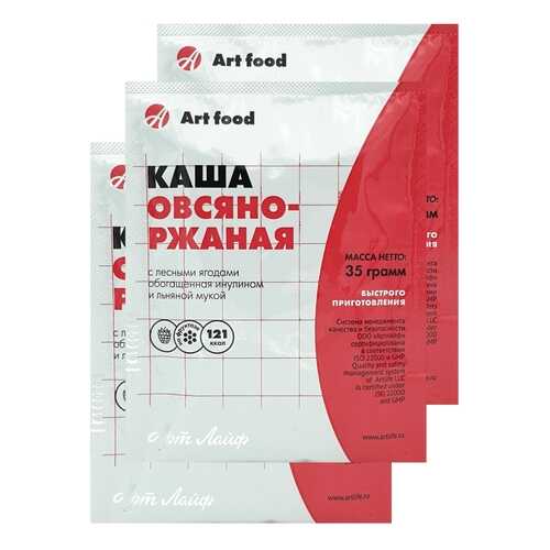 Каша овсяно-ржаная Art Life с лесными ягодами 3 шт по 35 г в МЕТРОНОМ