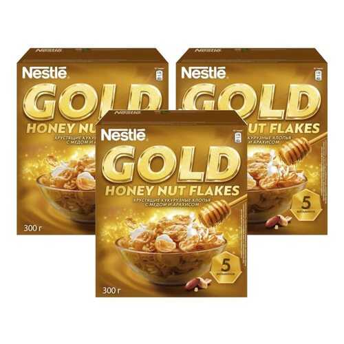 Кукурузные хлопья Gold Flakes с медом и орехами 3*300 г в МЕТРОНОМ