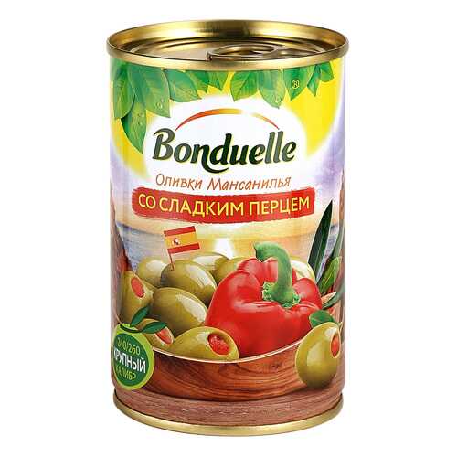 Оливки Bonduelle Мансанилья со сладким перцем 314мл в МЕТРОНОМ