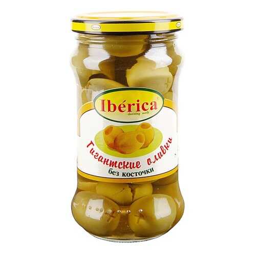 Оливки зелёные Iberica Гигант без косточки 300/340 г Испания в МЕТРОНОМ