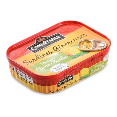 Сардины Connetable Sardines Genereuse в маринаде с лимоном и базиликом BELMA 140г в МЕТРОНОМ
