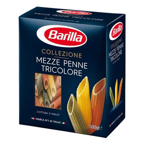 Макароны Barilla mezze penne tricolore 500 г в МЕТРОНОМ
