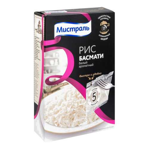 Рис Мистраль басмати белый 80 г 5 пакетов в МЕТРОНОМ