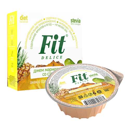 Джем Fit Parad мармелад со стевией ананас бромелайн гриффония в МЕТРОНОМ