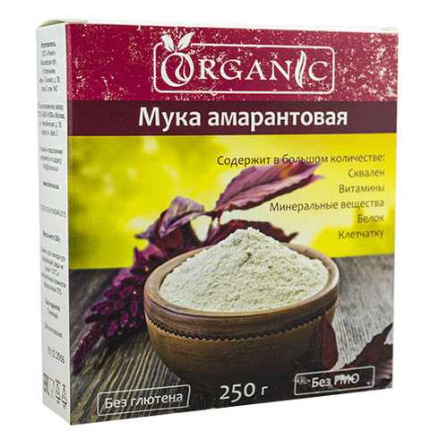 Мука амарантовая пищевая, марка ORGANIC, 250 г, в МЕТРОНОМ