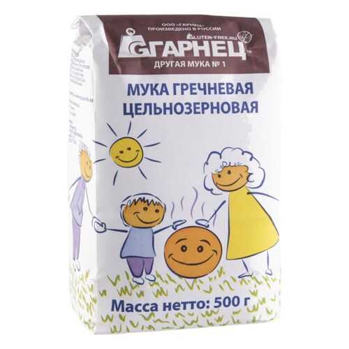 Мука гречневая цельнозерновая Гарнец без глютена 500 г в МЕТРОНОМ