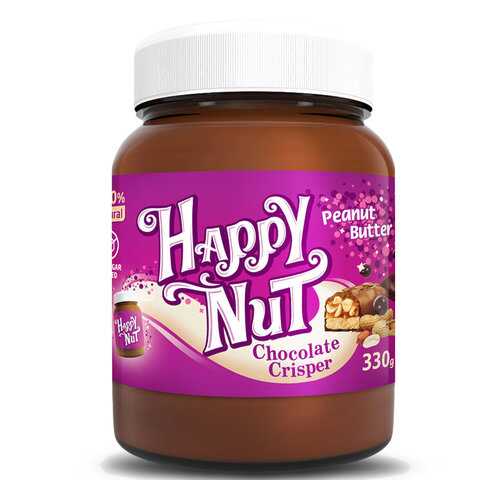 Арахисовая паста HAPPY NUT шоколадная с кусочками 330 г в МЕТРОНОМ