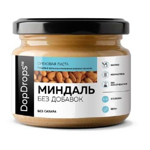 Ореховая паста DopDrops Миндальная без добавок 250 г в МЕТРОНОМ