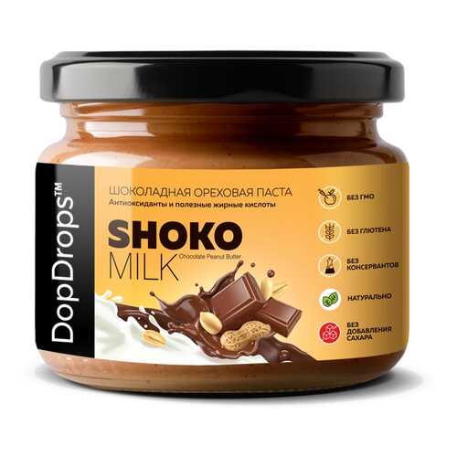 Шоколадно-ореховая паста SHOKO MILK с арахисом и молочным шоколадом без сахара, 250 г в МЕТРОНОМ