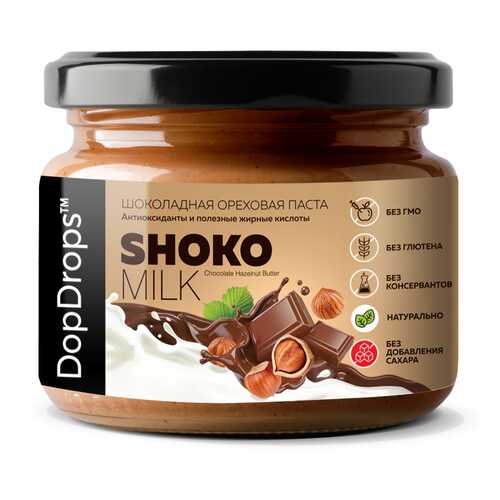 Шоколадно-ореховая паста SHOKO MILK с фундуком и молочным шоколадом без сахара, 250 г в МЕТРОНОМ