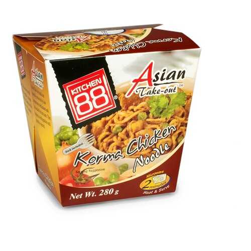 Готовое блюдо «Тайская лапша с курицей в соусе Корма», Kitchen88, 280 г, Таиланд в МЕТРОНОМ