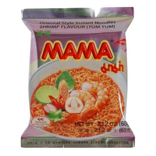 Лапша Mama тайская быстрого приготовления со вкусом креветки том-ям 60 г в МЕТРОНОМ