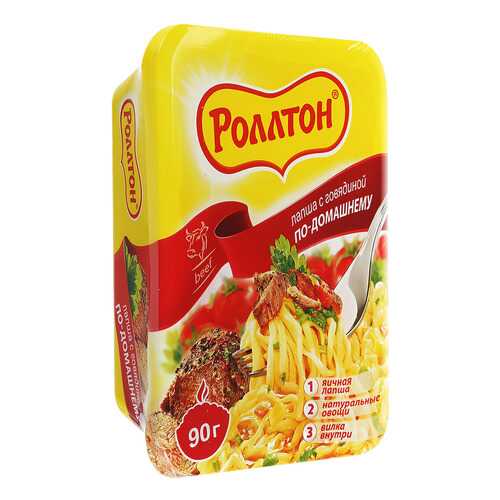 Лапша Роллтон быстрого приготовления говядина 90 г в МЕТРОНОМ