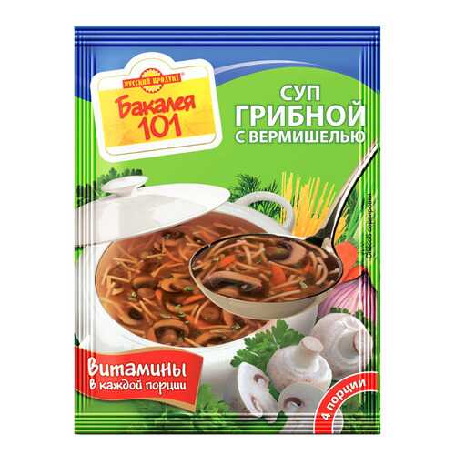 Суп Бакалея 101 Русский Продукт грибной с вермишелью 60 г в МЕТРОНОМ