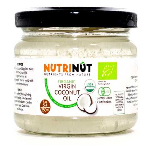 Кокосовое масло Nutrinut organic virgin coconut oil 250 мл в МЕТРОНОМ