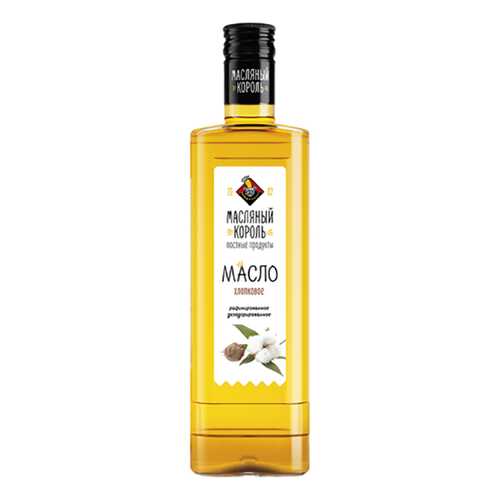 Масло хлопковое Масляный король 100% рафинированное дезодорированное 350 мл в МЕТРОНОМ