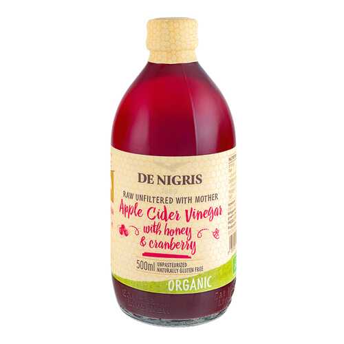 Уксус De Nigris Organic яблочный с медом и клюквой нефильтрованный 500 мл в МЕТРОНОМ