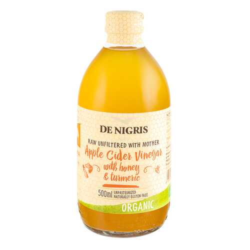 Уксус De Nigris Organic яблочный с медом и куркумой нефильтрованный 500 мл в МЕТРОНОМ
