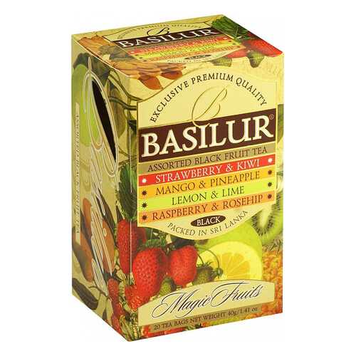 Ассорти чая черного Basilur magic fruits 20 пакетиков в МЕТРОНОМ