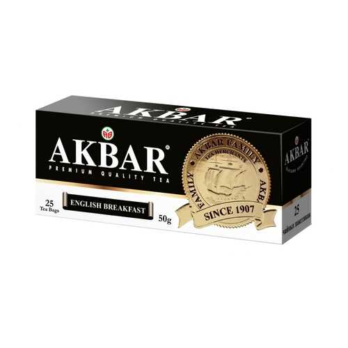 Чай Akbar English Breakfast, черный, 25 пакетиков в МЕТРОНОМ
