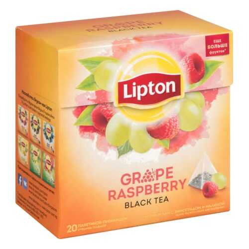 Чай черный Lipton grape raspberry 20 пакетиков в МЕТРОНОМ