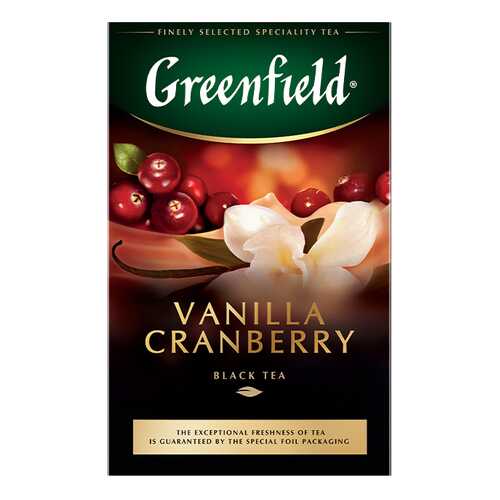 Чай черный листовой Greenfield Vanilla Cranberry 100 г в МЕТРОНОМ