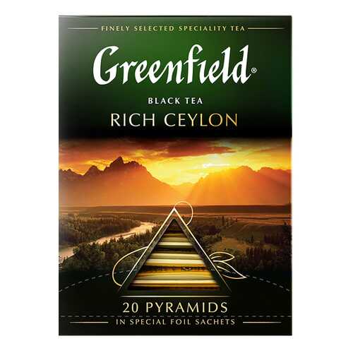 Чай черный в пирамидках Greenfield Rich Ceylon 20 пакетиков в МЕТРОНОМ
