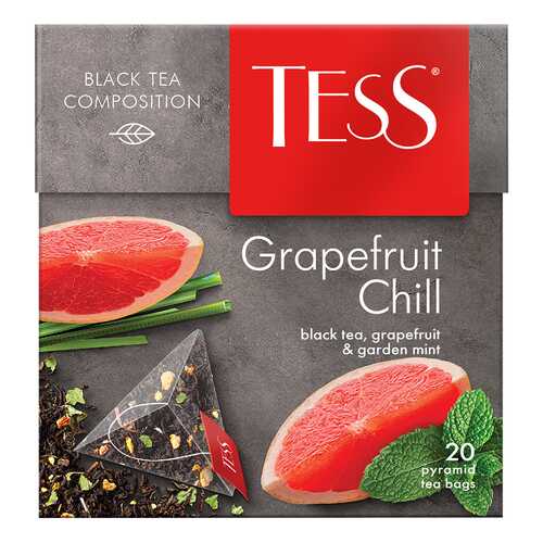 Чай черный в пирамидках Tess Grapefruit Chill 20 пакетиков в МЕТРОНОМ