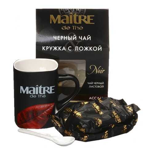 Чай черный в подарочном наборе Maitre ассам и керамическая кружка с ложкой 90 г в МЕТРОНОМ