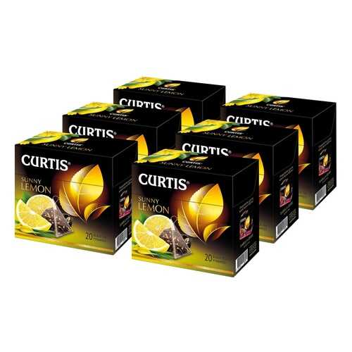 Чай Curtis Sunny Lemon, чёрный с добавками, 20 пирамидок х 6 упаковок в МЕТРОНОМ