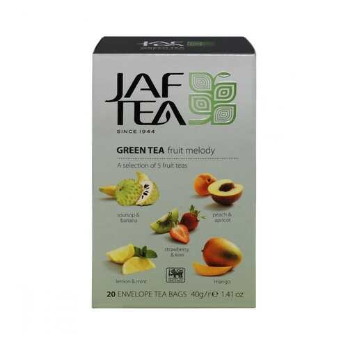 Чай Jaf Tea Green Fruit Melody зеленый с добавками ассорти 5 видов по 4 сашета в МЕТРОНОМ