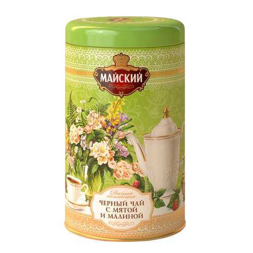 Чай листовой черный майский мята-малина Дачная Коллекция с добавками 80 г в МЕТРОНОМ