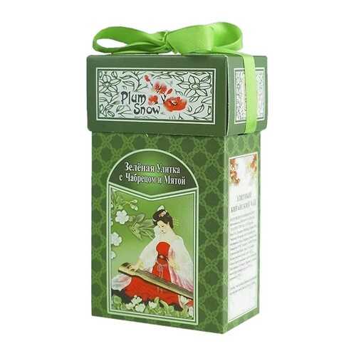Чай Plum Snow Зелёная Улитка с Чабрецом и Мятой, зелёный листовой, 100 гр в МЕТРОНОМ