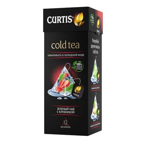 Чай Tea.ru Curtis Cold Tea. Зеленый чай с клубникой, чёрный с добавками, 12 пирамидок в МЕТРОНОМ