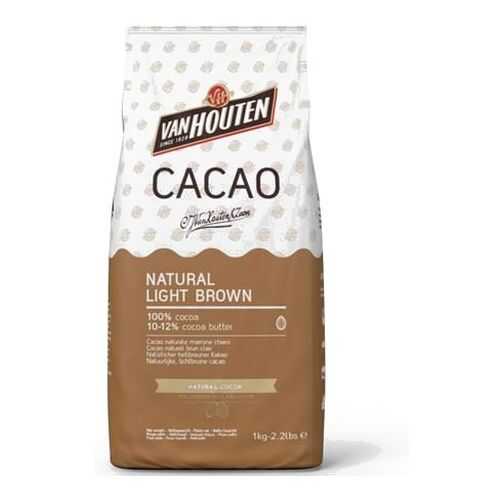 Какао порошок Van Houten 100% natural light brown 1 кг в МЕТРОНОМ