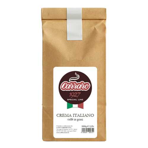 Кофе Carraro crema italiano зерновой 1 кг в МЕТРОНОМ