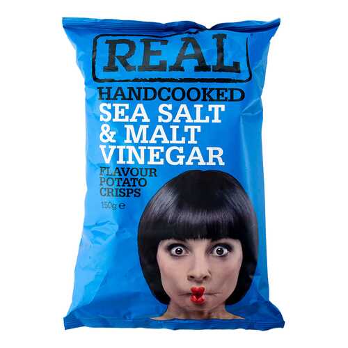 Чипсы картофельные Real с морской солью и уксусом 150 г в МЕТРОНОМ