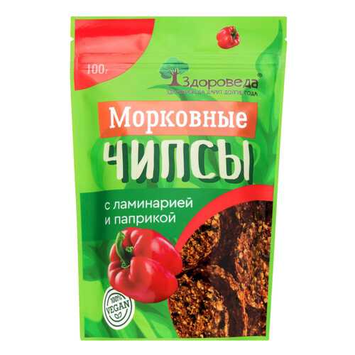 Чипсы морковные Здороведа с ламинарией и паприкой 100 г в МЕТРОНОМ