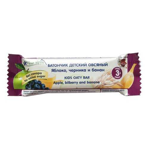 Батончик детский Fleur alpine овсяный с яблоком, черникой и бананом с 3-х лет 23 г в МЕТРОНОМ