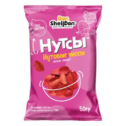 Чипсы Don Shelldon Нутсы нутовые со вкусом свеклы и кунжута 50 г в МЕТРОНОМ