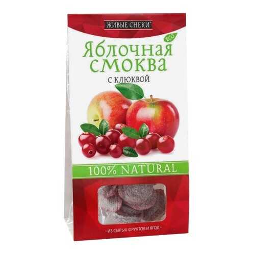 Смоква Живые снеки яблочная с клюквой 60 г в МЕТРОНОМ