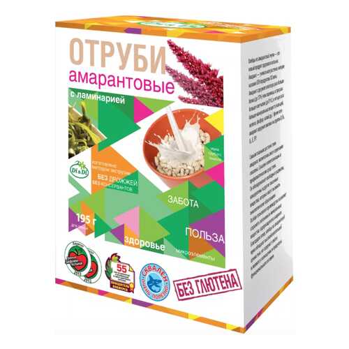 Отруби Di&Di амарантовые безглютеновые с ламинарией 250 г в МЕТРОНОМ