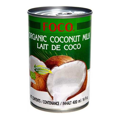 Органическое кокосовое молоко Foco organic 10-12% 400 г в МЕТРОНОМ