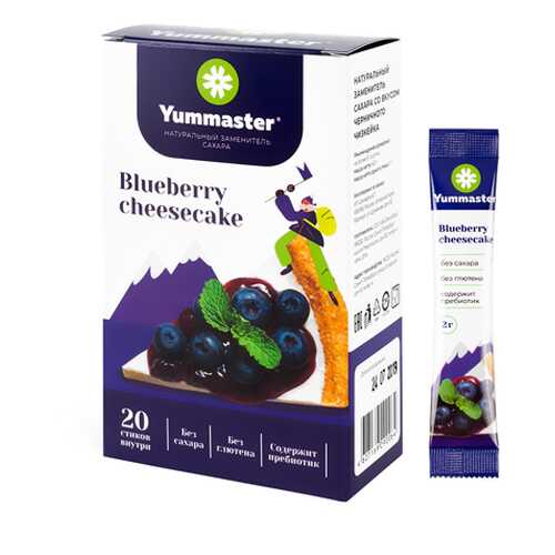 Заменитель сахара со вкусом Черничный чизкейк Yummaster 20 шт. в МЕТРОНОМ