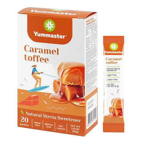Заменитель сахара со вкусом Карамель тоффи Yummaster 20 шт. в МЕТРОНОМ