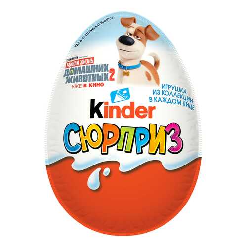 Яйцо Kinder Сюрприз из молочного шоколада с игрушкой Тайная жизнь домашних животных-2 20 г в МЕТРОНОМ